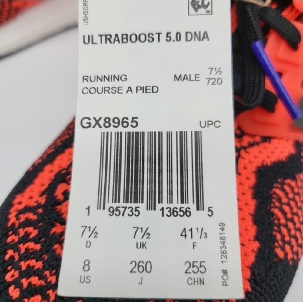 New adidas Ultra Boost 5.0 DNA Solar Red Black Women's Running Shoes Size 9 - Picture 9 of 9